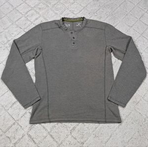 Mountain Hardwear Shirt Men's S Gray Trekkin Thermal Henley Wick. Q Hiking